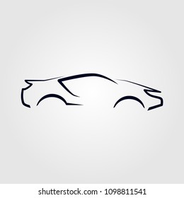 silhouette sport car vector template 