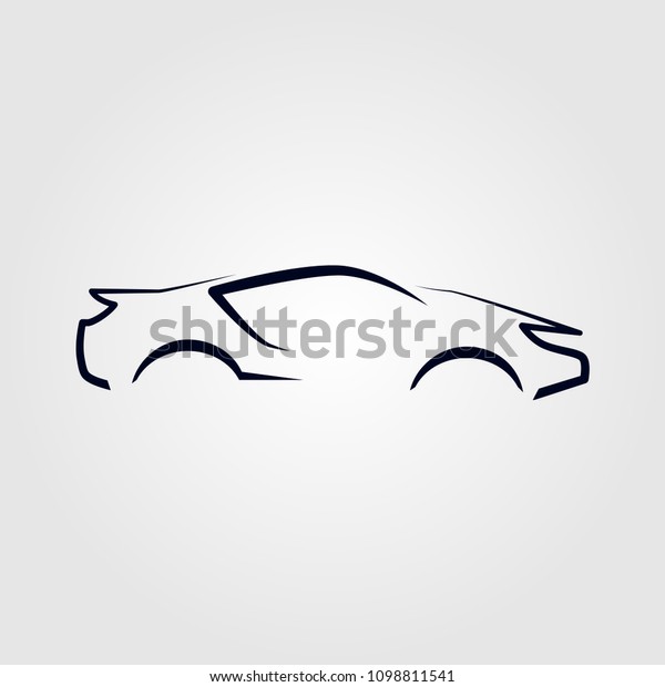silhouette sport car vector\
template 