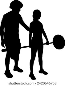silhouette sport man isolated vector