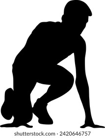 silhouette sport man isolated vector
