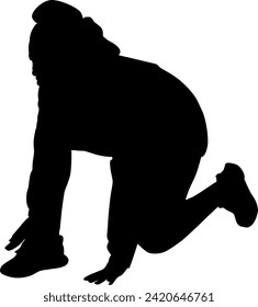 silhouette sport man isolated vector