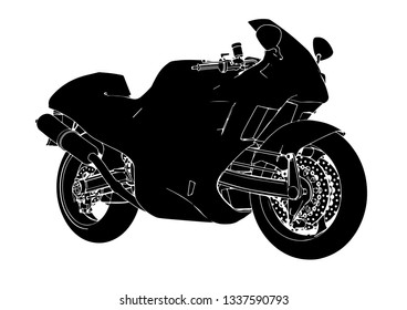 silhouette sport motorcycle vector