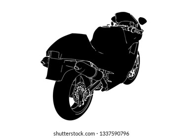 silhouette sport motorcycle vector