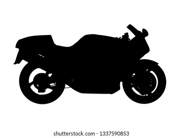 silhouette sport motorcycle vector