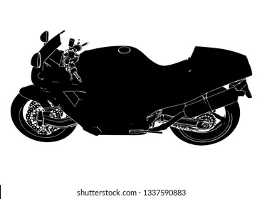 silhouette sport motorcycle vector