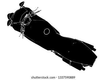 silhouette sport motorcycle vector