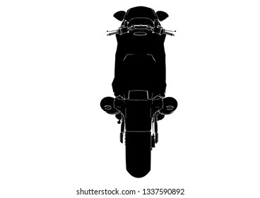 silhouette sport motorcycle vector