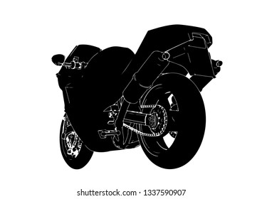 silhouette sport motorcycle vector