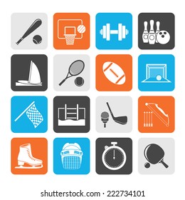 Silhouette Sport objects icons - vector icon set