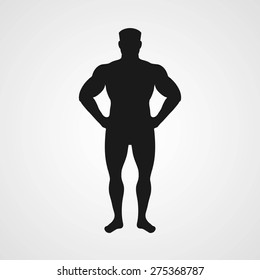 Silhouette of sporting men.