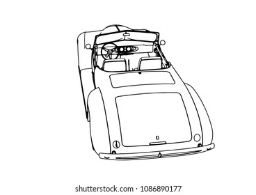 silhouette of sports car retro vector