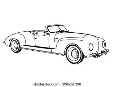 silhouette of sports car retro vector
