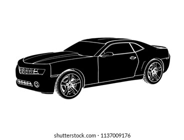silhouette of sports car vector