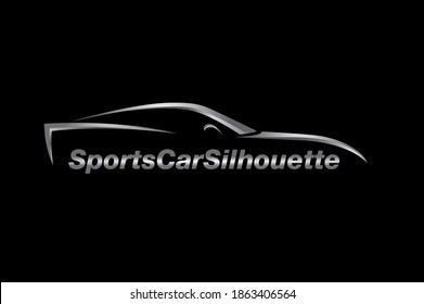 Silhouette of Sports Car , vector image of sports car could be used as logo, mark , etc. svg