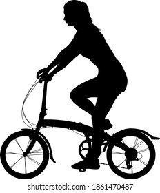 Silhouette of a sports cyclist on a white background