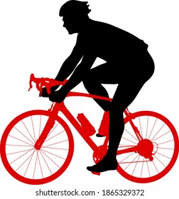 Silhouette Sports Cyclist On White Background Stock Vector Royalty Free Shutterstock