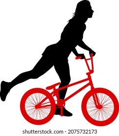 Silhouette of a sports cyclist on a white background.