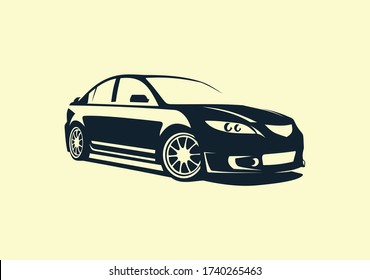 the silhouette of a sports sedan. Mazda.