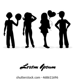 silhouette of sportsmen. Vector Illustration