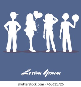 silhouette of sportsmen. Vector Illustration
