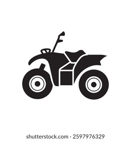 Silhouette of a sporty all-terrain vehicle black icon illustration design.