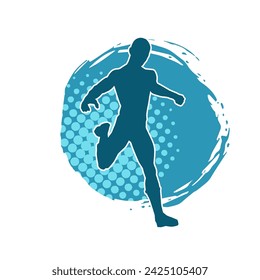 Silhouette of a sporty man in running pose. Silhouette of a male run pose.
