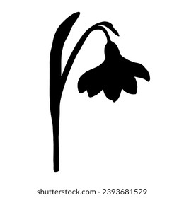 Silhouette de una flor de nevada primaveral. Gráficos vectoriales.