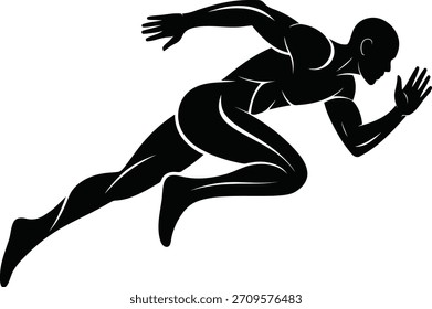 Silueta Sprint Ilustración vectorial de un atleta corredor