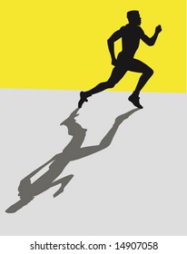 Silhouette of a sprinter