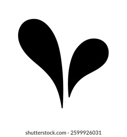 Silhouette of sprout with leaves. Illustration in flat style. Vector hand drawn illustration. Birth of a new life, beginning concept. Spring awakening of nature. Gardening concept. sprout icon
