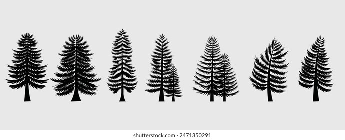 silhouette of a spruce or pine tree eps 10