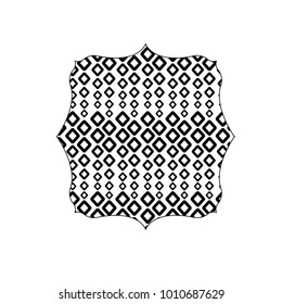 silhouette square with graphic memphis style background decoration