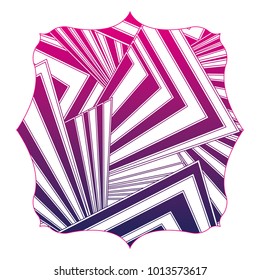 silhouette square with pattern geometric shapes background style