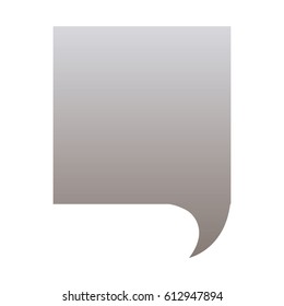 silhouette of square speech in grayscale color vector illustration