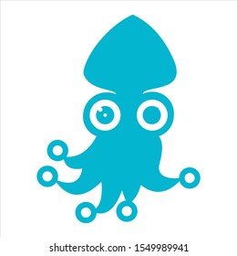 Silhouette Squid. Abstract squid logo designs on white background