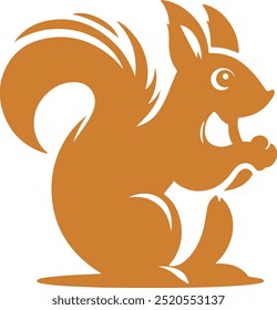 Logo de la mascota de la ardilla en fondo blanco puro