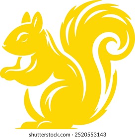 Logo de la mascota de la ardilla en fondo blanco puro