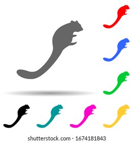 silhouette of a squirrel multi color style icon. Simple glyph, flat vector of zoo icons for ui and ux, website or mobile application