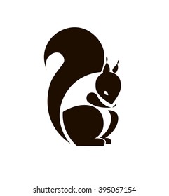 Silhouette Squirrel. Template Logo company. Vector sign for your design.  Company logo design