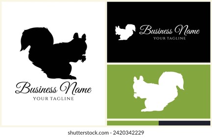 Silhouette-Eichhörnchen-Vektorgrafik-Logo-Vorlage