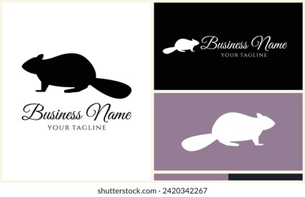 silhouette squirrel vector logo template