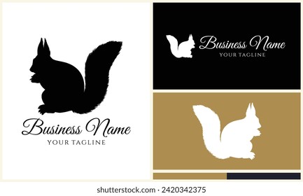 Silhouette-Eichhörnchen-Vektorgrafik-Logo-Vorlage