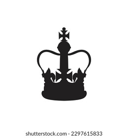 Silhouette of St Edwards Crown vector illustration