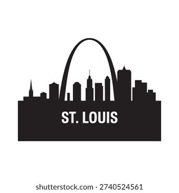 Silhouette of the st louis skyline featuring the gateway arch