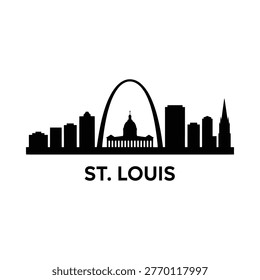 Silhouette of st louis skyline featuring the gateway arch landmark