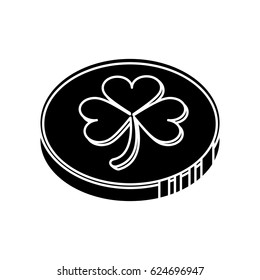 silhouette st patrick day coin sign