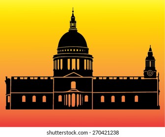 Silhouette of St. Paul's Cathedral, London