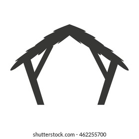 silhouette stable manger icon vector illustration design