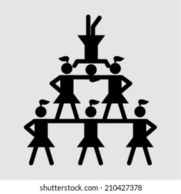 silhouette stack of cheerleader 