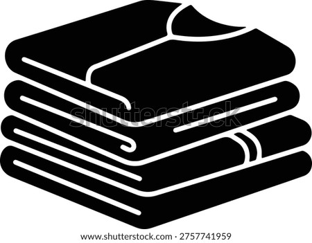 silhouette stack of neatly folded t-shirts for laundry services vector design